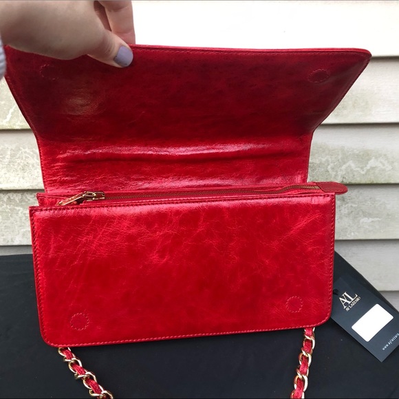 AY LAZZARO NWT — shoulder purse/bag-red leather - Picture 2 of 7